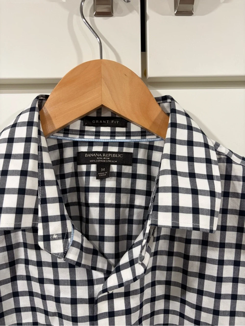 Banana Republic Men’s Black & White Check Dress Shirt